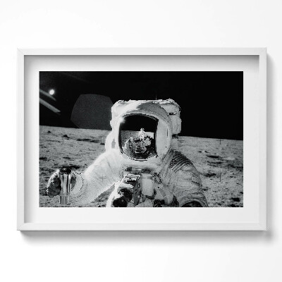 Tablou living cu rama excepţional Astronautul pe Lună - fotografie NASA