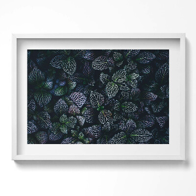 Tablou living cu rama excepţional Frunze sălbatice întunecate