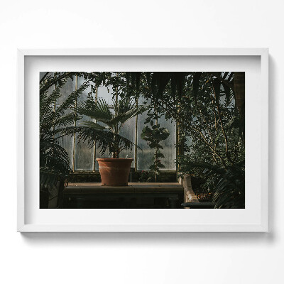 Tablou living cu rama excepţional Plante vintage pe fereastră