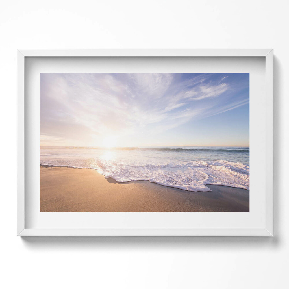 Tablou living cu rama excepţional Vedere liniștită asupra plajei și a mării