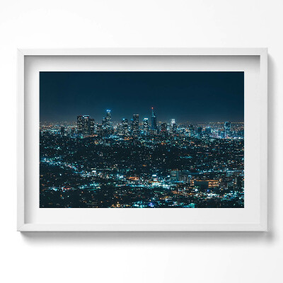 Tablou rama excepţional Oraș mare iluminat noaptea panoramă