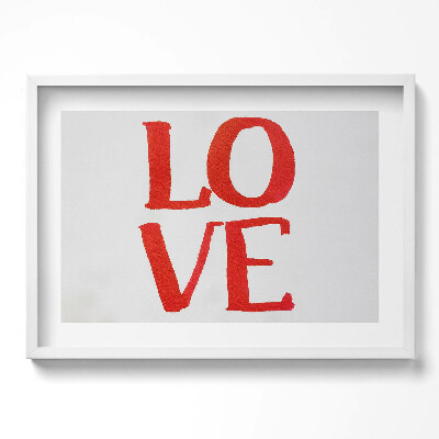 Tablou living cu rama excepţional Graffiti roșu cu litere LOVE