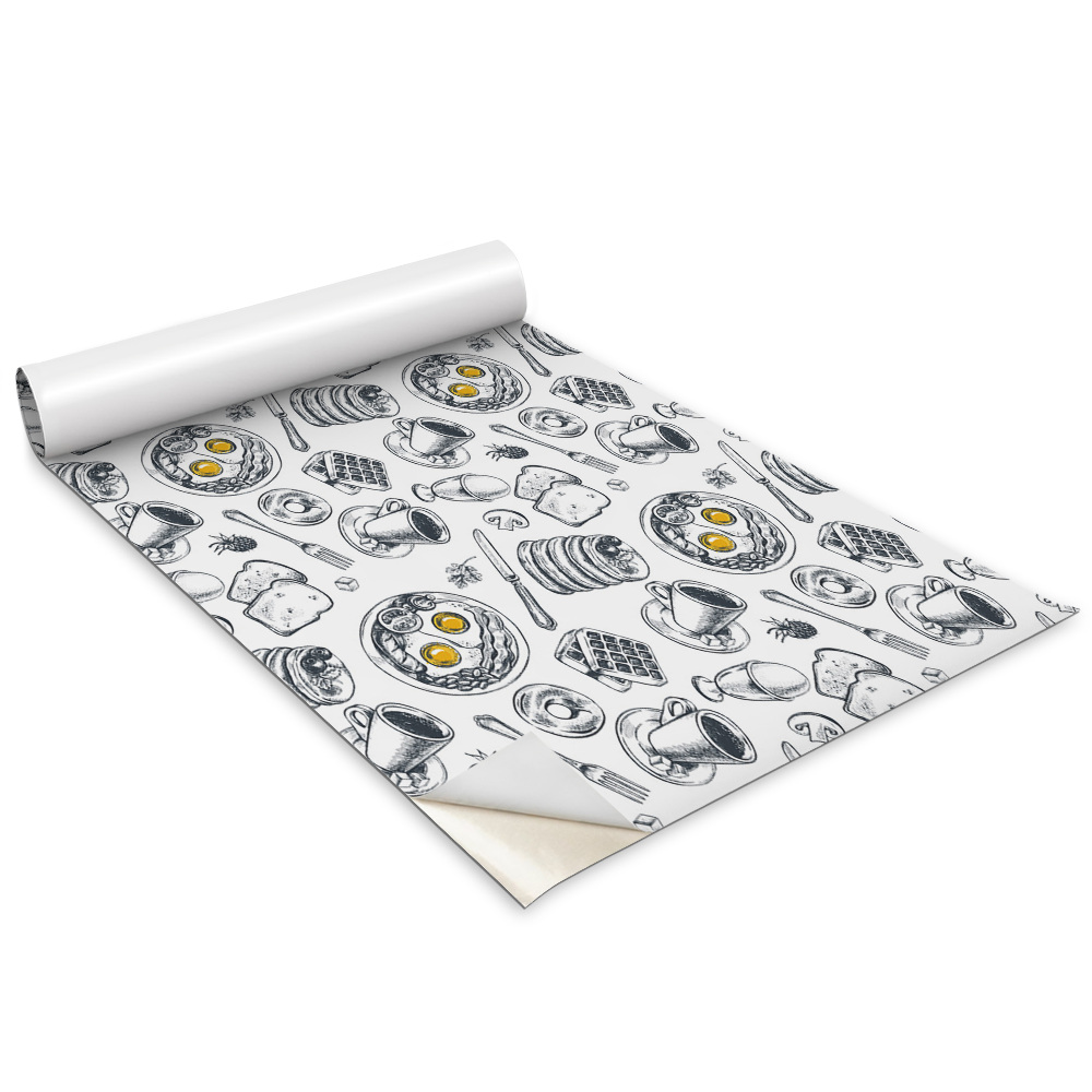 Autocolante mobila copii Mic dejun alb-negru