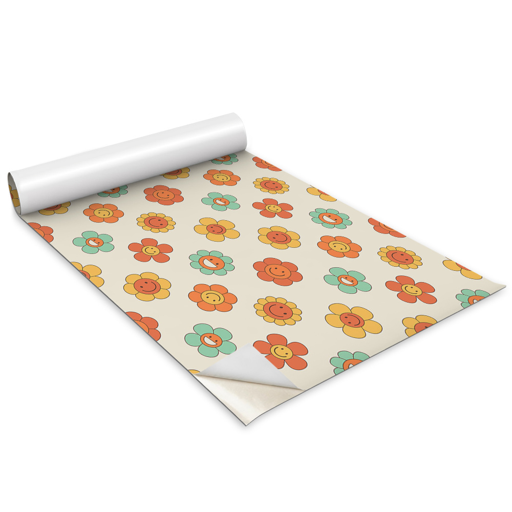 Autocolante mobila Model clasic anii '70 Flori vesele