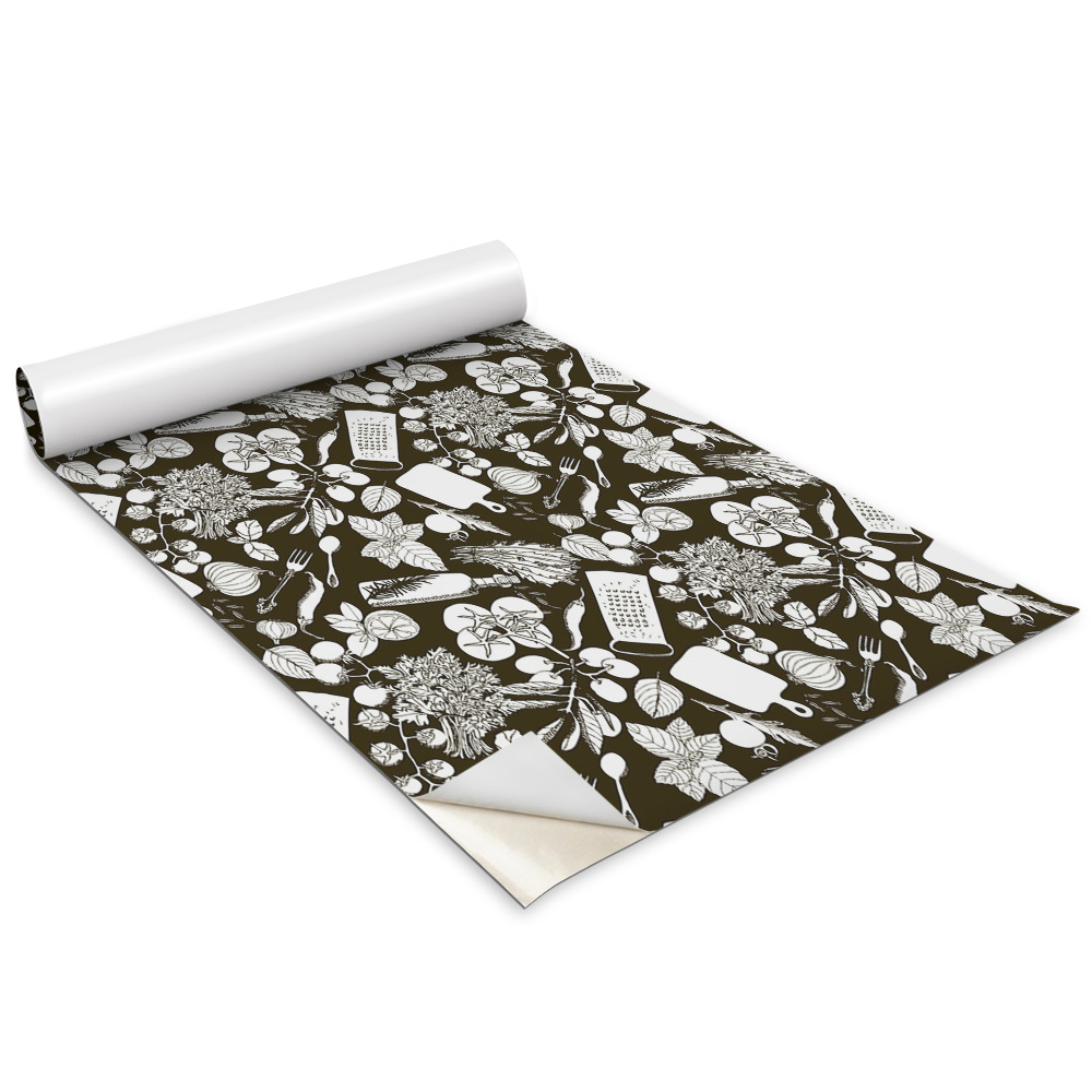 Autocolante mobila Legume de desene animate alb-negru