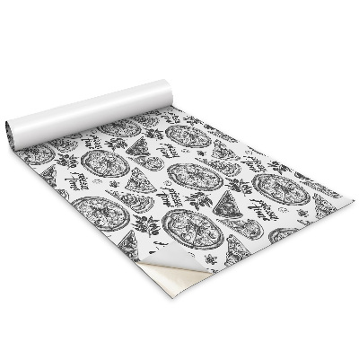 Autocolante mobila Motive de pizza alb-negru