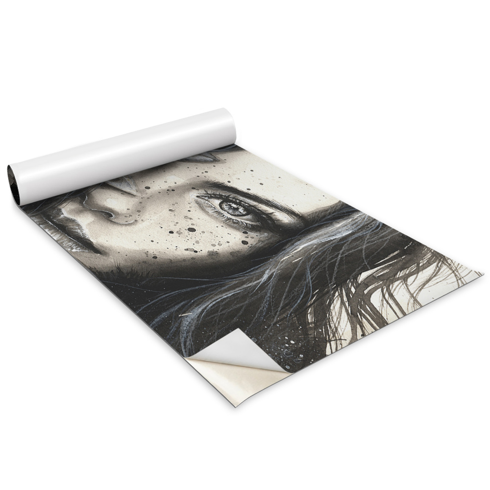 Autocolante mobila Femeie cu un pană