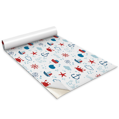 Autocolante mobila copii Model de plajă pentru copii Crabi Nave