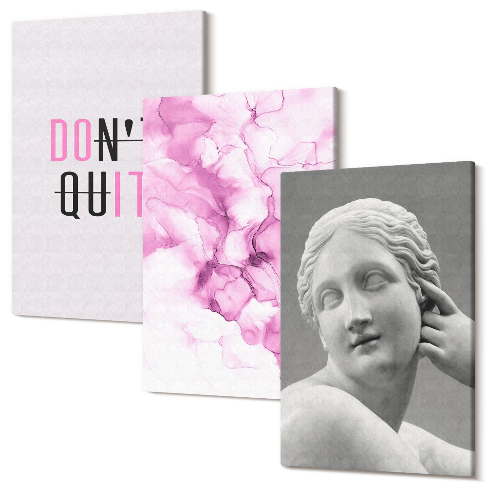 Tablou 3 piese Abstracția acuarelă care inspiră sloganul sculptura antică