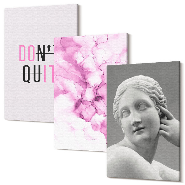 Tablou 3 piese Abstracția acuarelă care inspiră sloganul sculptura antică