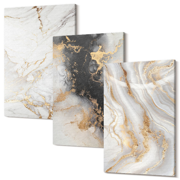 Tablou canvas set triptic Modele abstracte în nuanțe de alb și negru