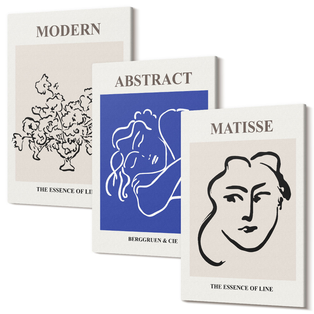 Tablou 3 piese Afișe în stilul modern și abstract al lui Henri Matisse