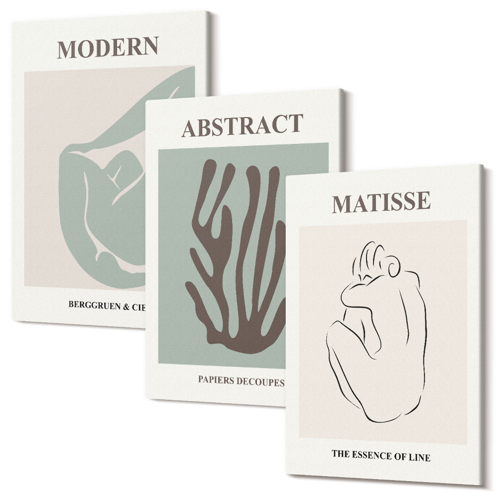 Tablou canvas set triptic Picturi elegante cu motive abstracte de Henri Matisse