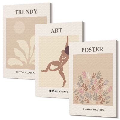 Tablou canvas set triptic Forme și figuri abstracte de Henri Matisse