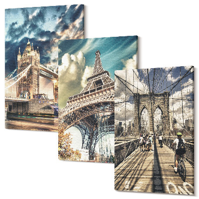Tablou 3 piese Poduri și turnuri în orașele europene