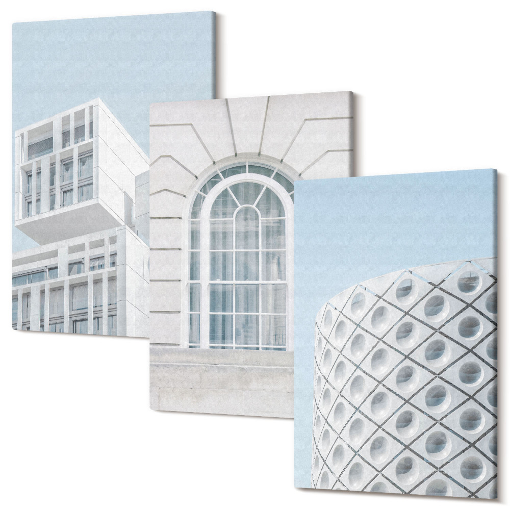 Tablou canvas set triptic Arhitectura modernă minimalism și geometrie