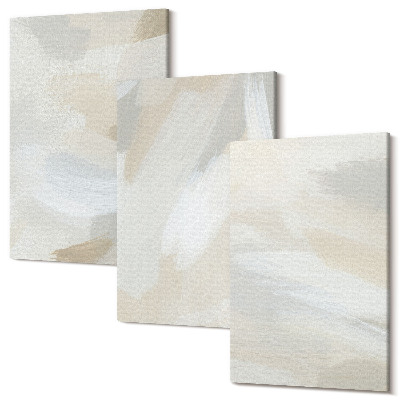 Tablou canvas set triptic Fundal abstract deschis cu mișcări delicate de pensulă