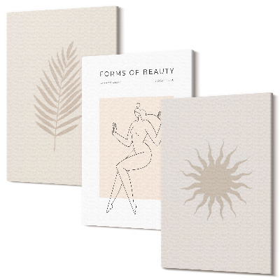 Tablou canvas set triptic O colecție de forme minimaliste și forme naturale
