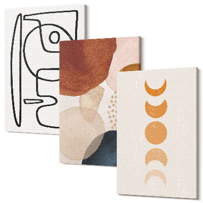Tablou canvas set triptic Forme abstracte și culori decoratiuni la modă