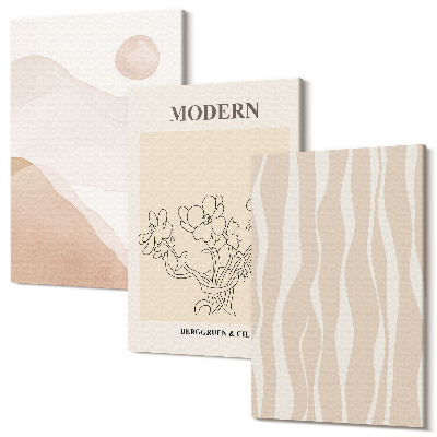 Set tablouri canvas triptic Forme abstracte în culori discrete