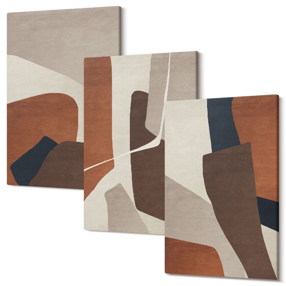Tablou canvas set triptic Abstracția formelor structurale într-un stil modern