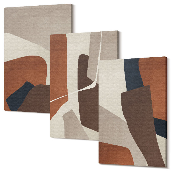 Tablou canvas set triptic Abstracția formelor structurale într-un stil modern