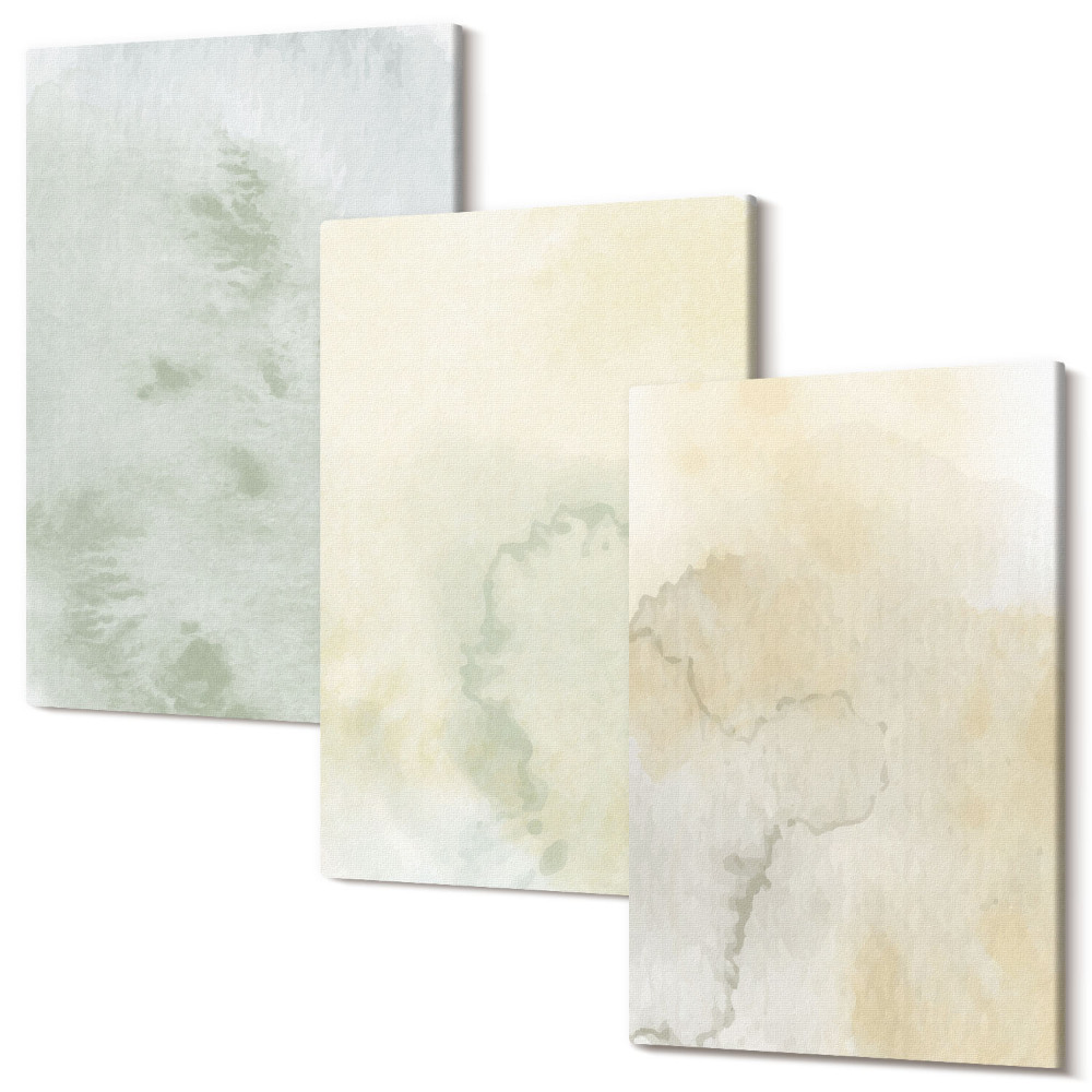 Tablou 3 piese Acuarele pastel pe texturi de vopsea pânză