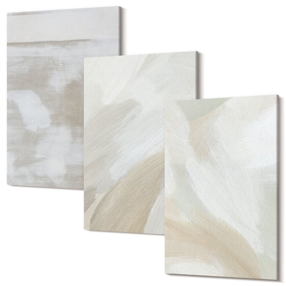 Set tablouri canvas triptic Pensule vopsea abstractă pe pânză