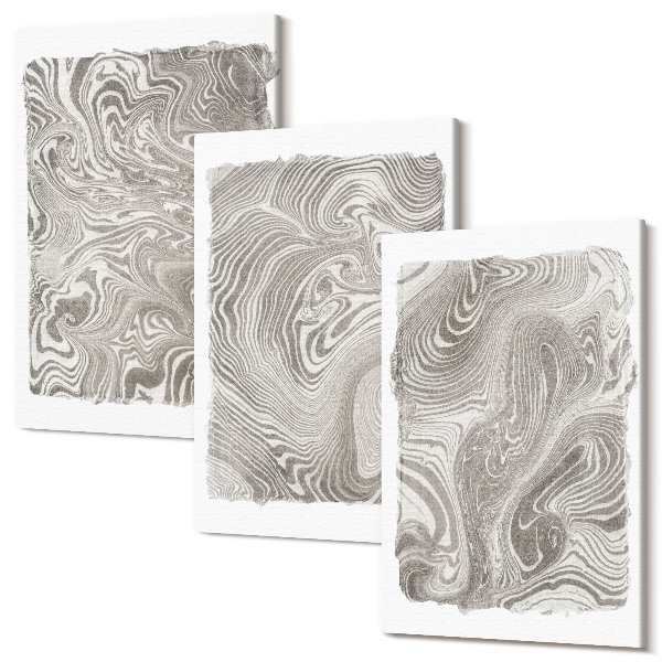 Tablou 3 piese Pictură abstractă de forme moderne
