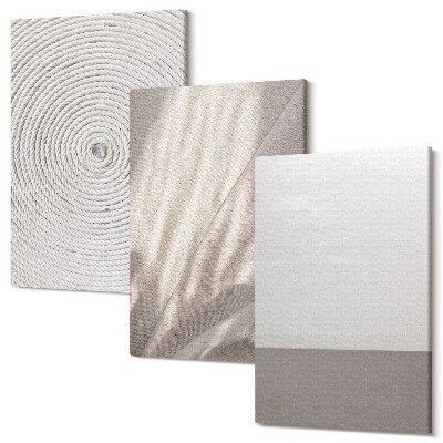 Set tablouri canvas triptic Texturi naturale delicate în stil boho
