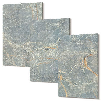 Tablou 3 piese Structură din piatră decorativă din marmură cu nervuri verzi