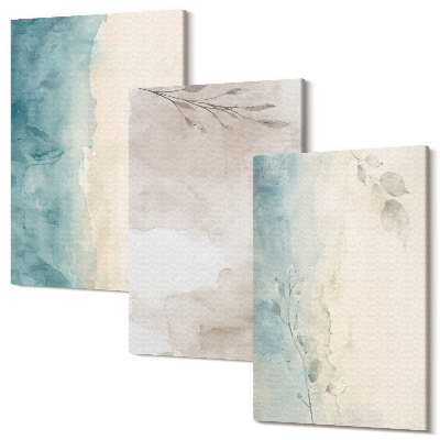 Tablou 3 piese Textura picturală subtilă în acuarelă