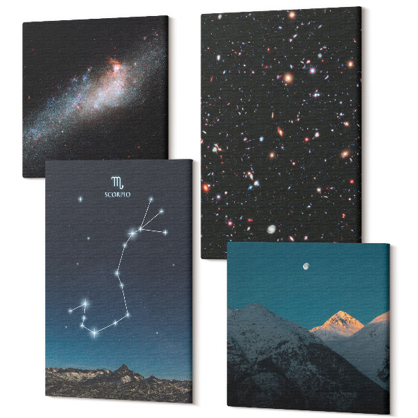 Tablouri multicanvas 4 piese Peisaje cosmice ale galaxiilor și constelația Scorpius