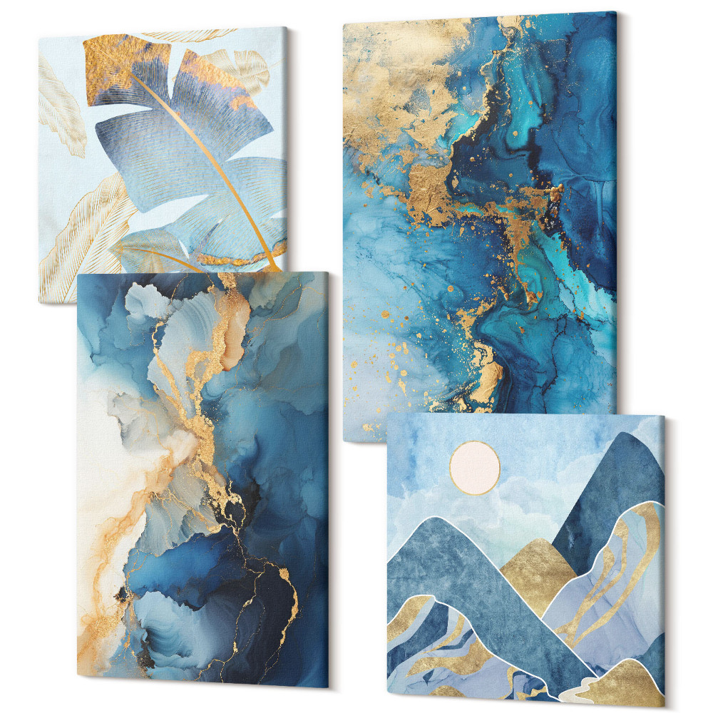 Tablouri multicanvas 4 piese Blue Mountains Modele abstracte