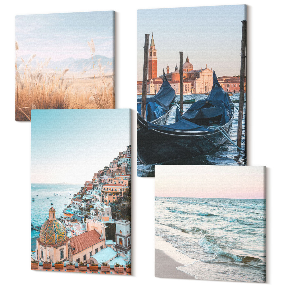 Tablou 4 piese Vederi la malul mării arhitectura italiană Veneția