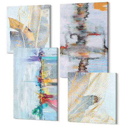 Tablou 4 piese Compoziții abstracte stil de pictură