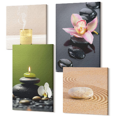 Tablouri multicanvas 4 piese Motive relaxante din piatră de pace și zen