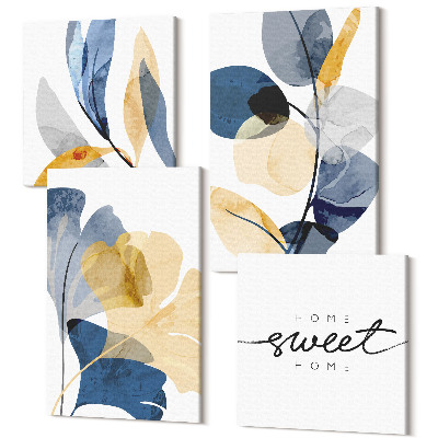 Tablouri multicanvas 4 piese Motive vegetale în stil acuarelă
