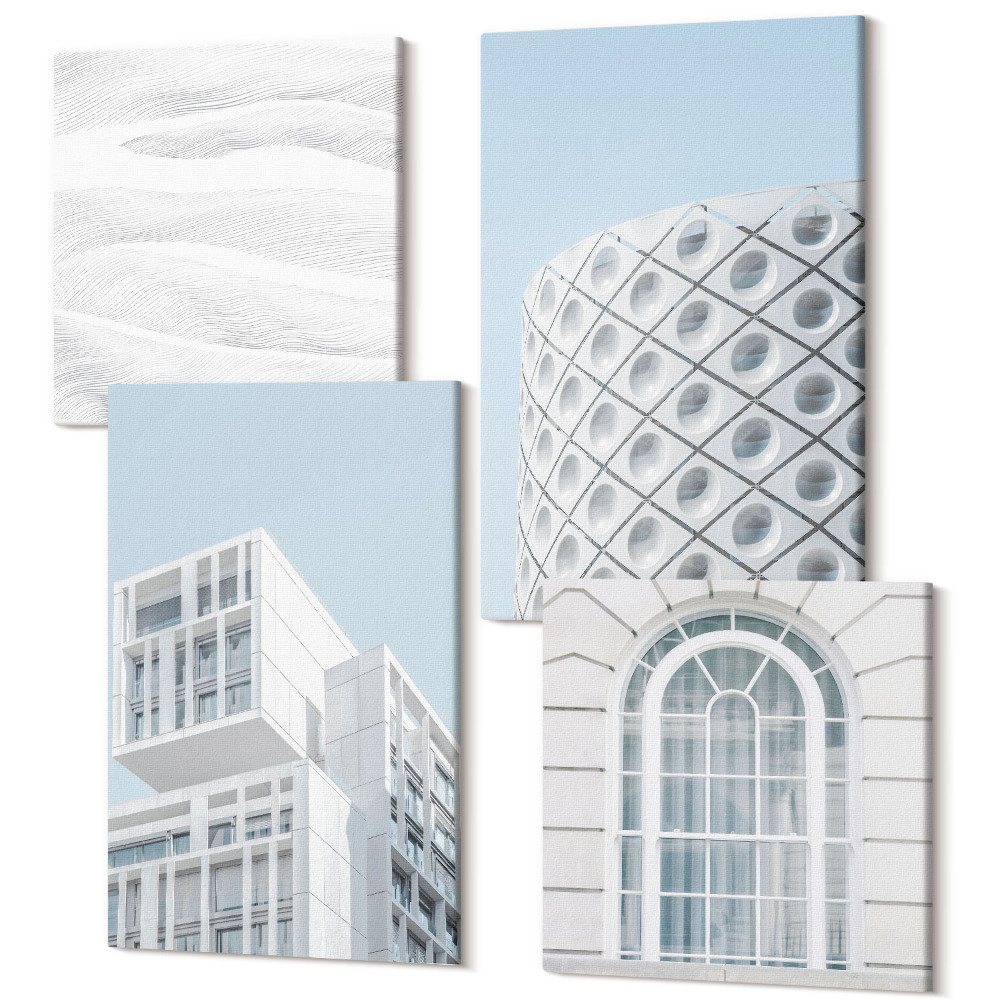 Tablou 4 piese Arhitectura modernă minimalism și geometrie