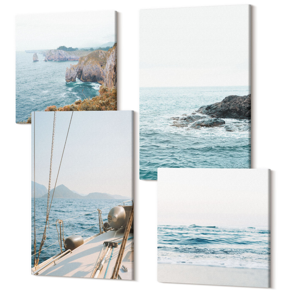 Tablou 4 piese Vederi de coastă la mare, peisaje delicate