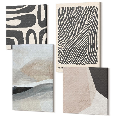 Tablou 4 piese Modele abstracte forme decorative boho