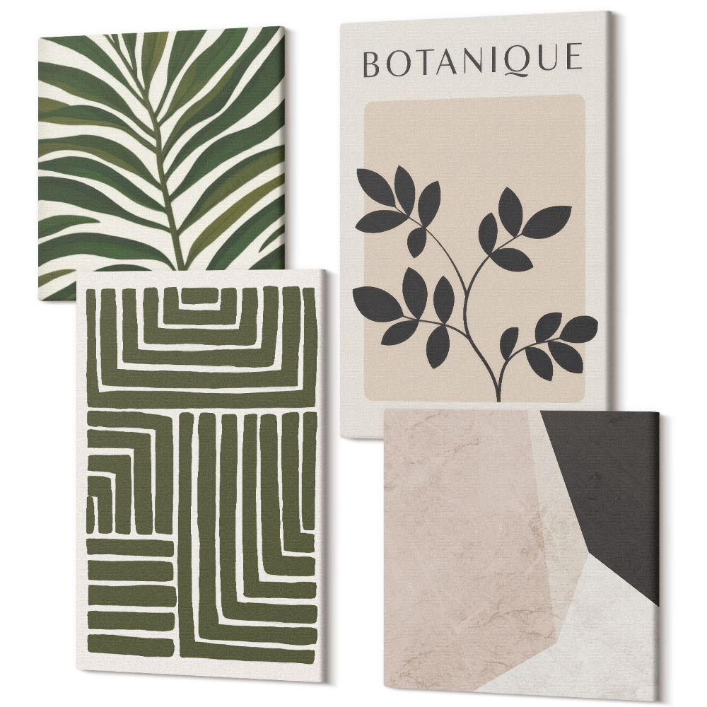 Tablouri multicanvas 4 piese Compoziții botanice în stilul minimalismului boho