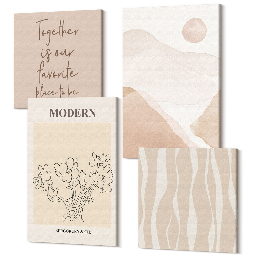 Tablouri multicanvas 4 piese Forme abstracte în culori discrete