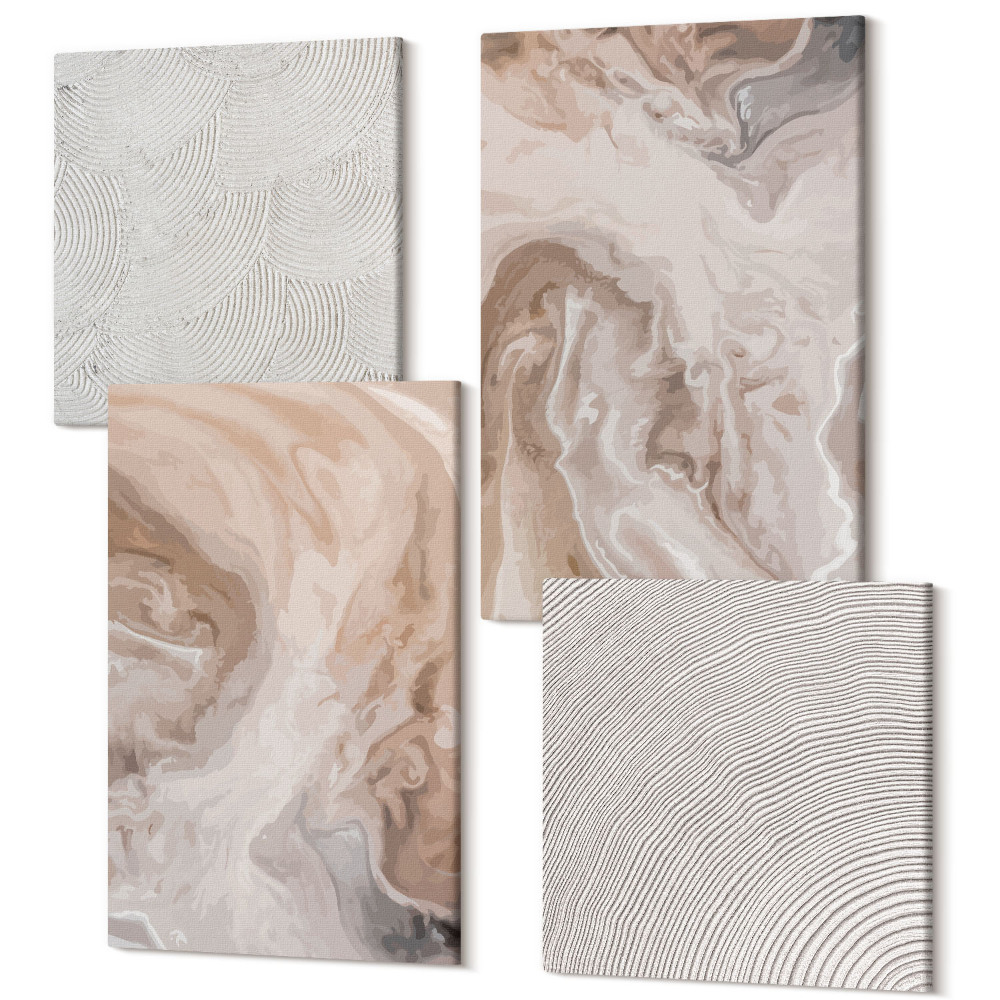 Tablouri multicanvas 4 piese Modele abstracte de marmură texturi de piatră