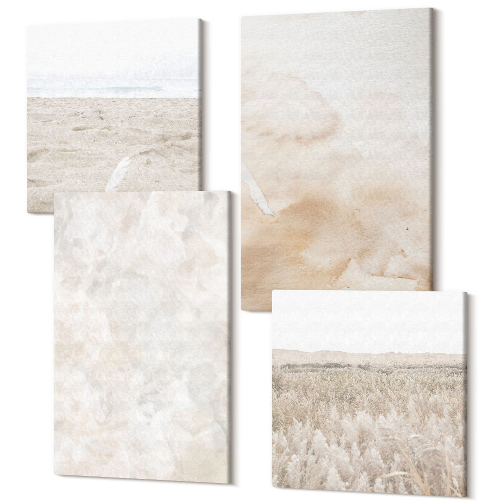 Tablouri multicanvas 4 piese Texturi la modă în culori pastelate deschise