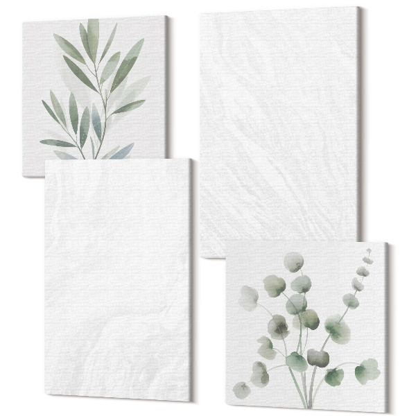 Tablou 4 piese Structură liniară din piatră din marmură elegantă ramuri pastelate