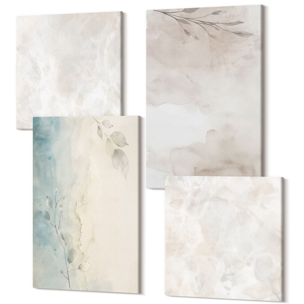 Tablouri canvas set 4 piese Textura picturală subtilă în acuarelă