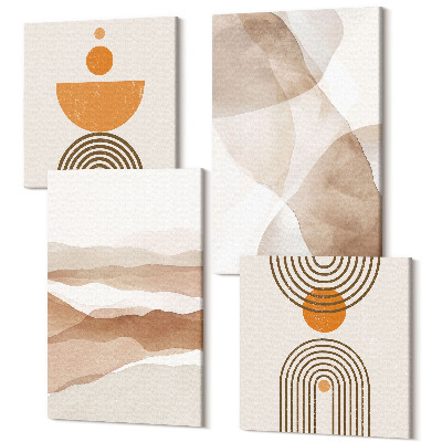 Tablouri multicanvas 4 piese Structuri în diferite nuanțe de minimalism