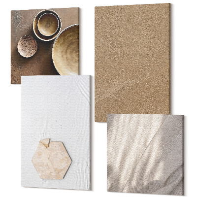 Tablouri multicanvas 4 piese Texturi minimaliste în culori calde