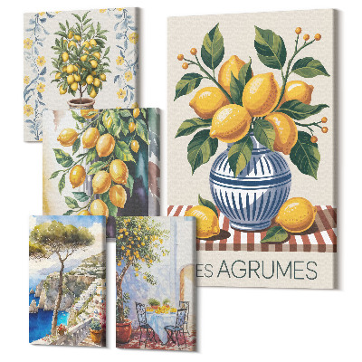 Tablou din 5 piese Inspirații de citrice în stil mediteranean